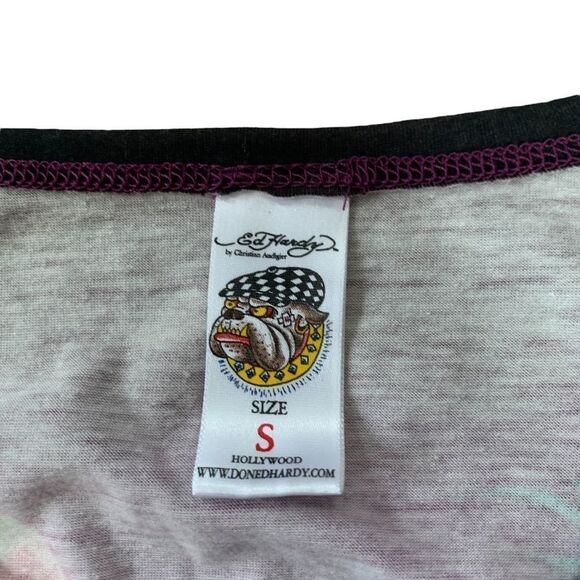 Purple Ed Hardy Blouse Size Small - Picture 4 of 8